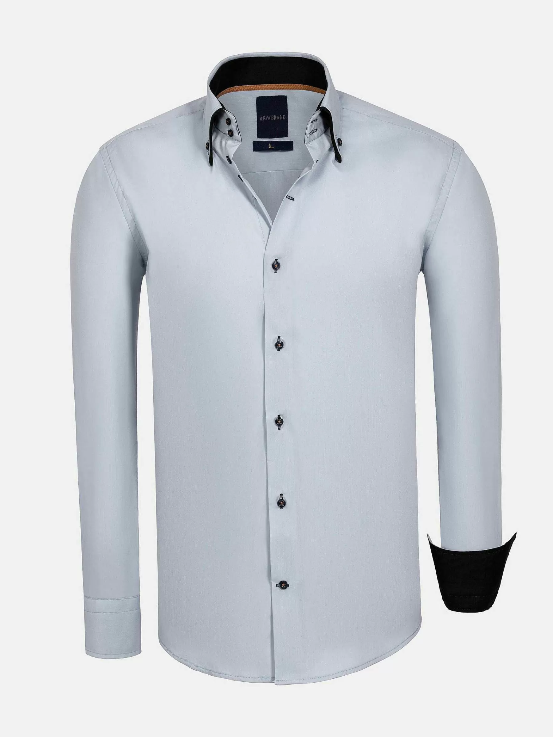 Wam Denim Overhemd Lange Mouwen<Metz Solid Grey Overhemd Lange Mouw