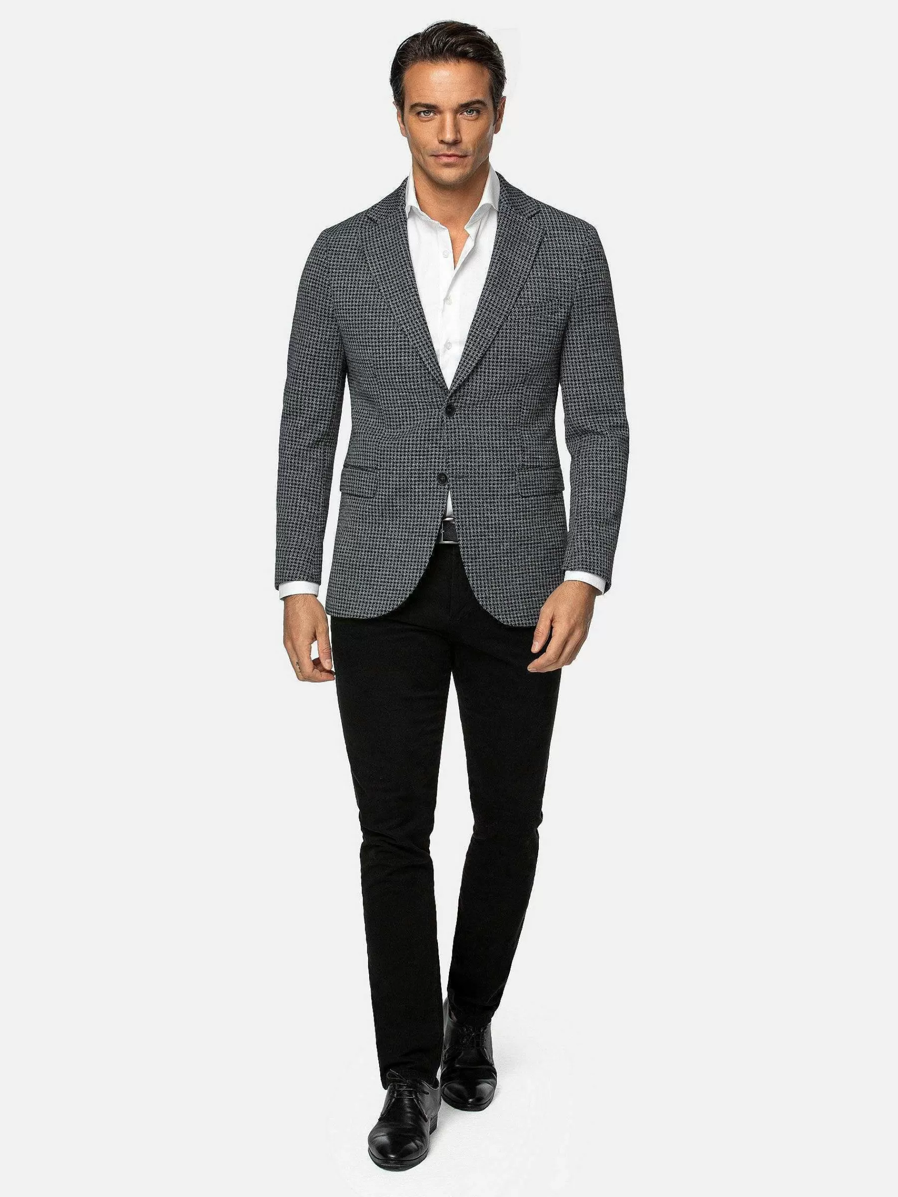 Wam Denim Colberts<Minevra Checked Slim Fit Black Grey Colbert