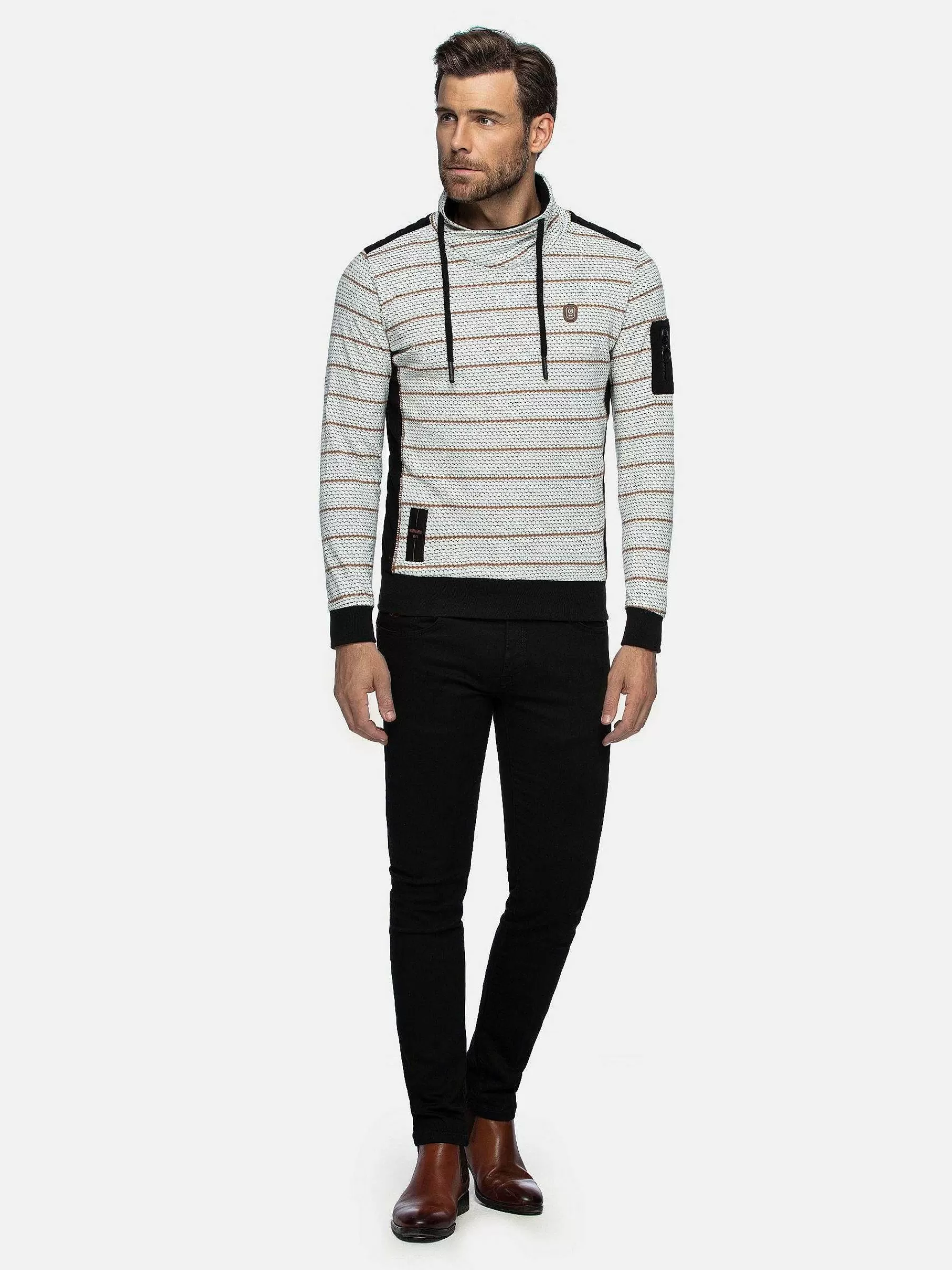 Wam Denim Sweaters<Muro Striped Off-White Sweater