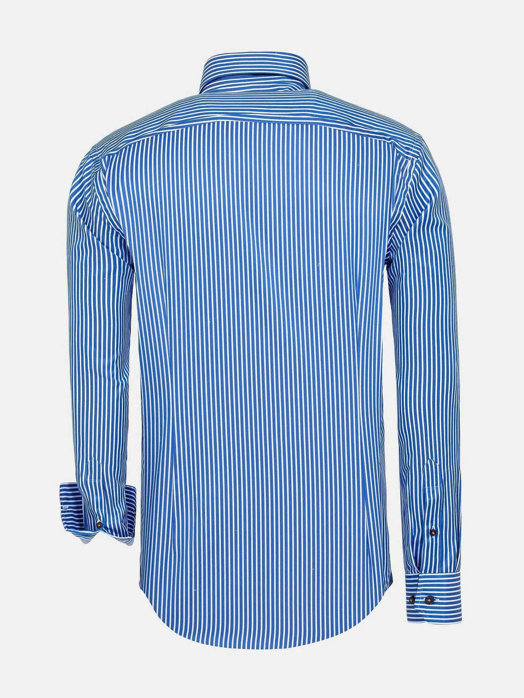 Wam Denim Overhemd Lange Mouwen<Nancy Royal Blue Striped Overhemd Lange Mouw