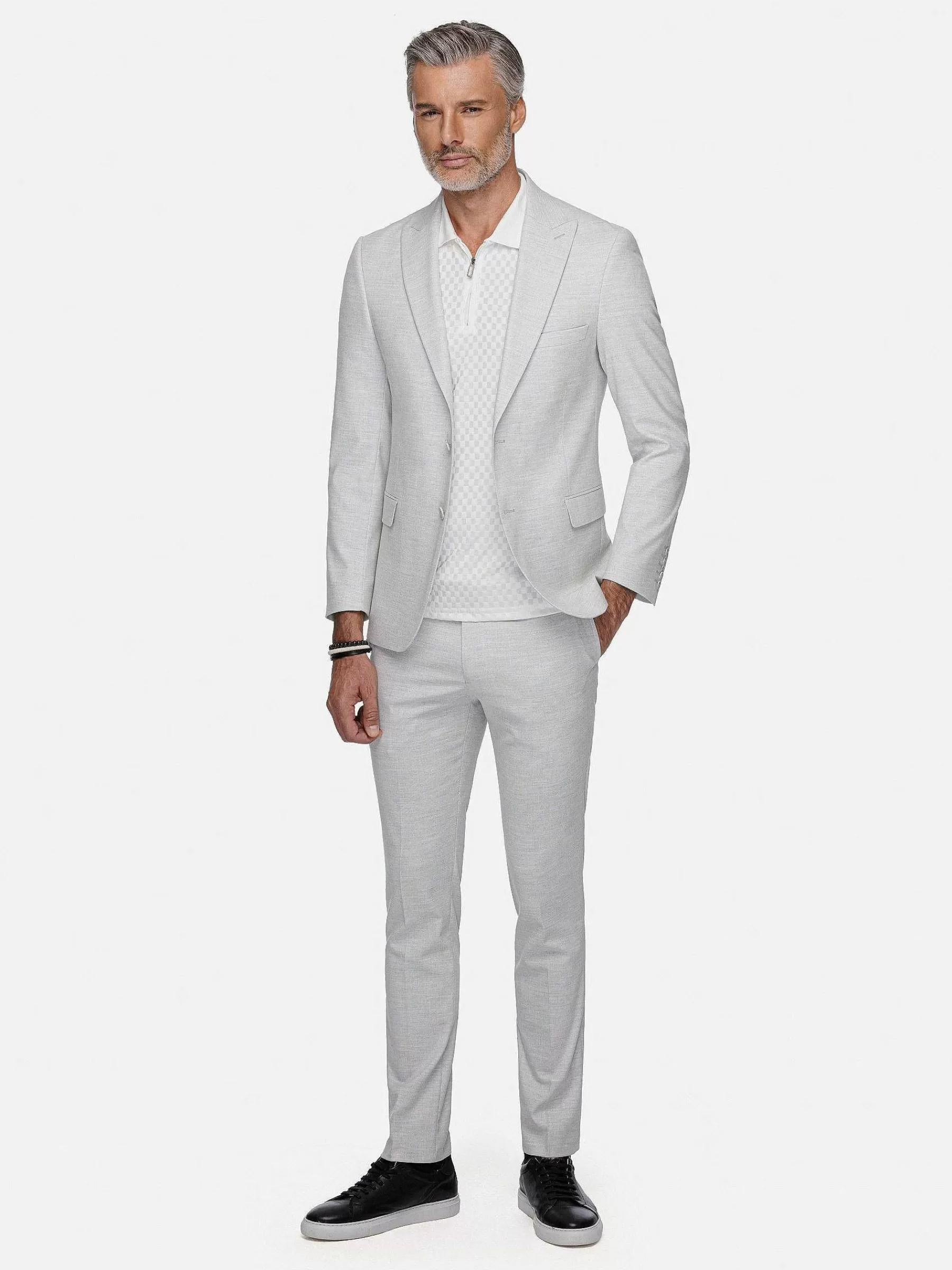 Wam Denim Colberts<Newsted Comfort Wide Lapel Light Grey Colbert