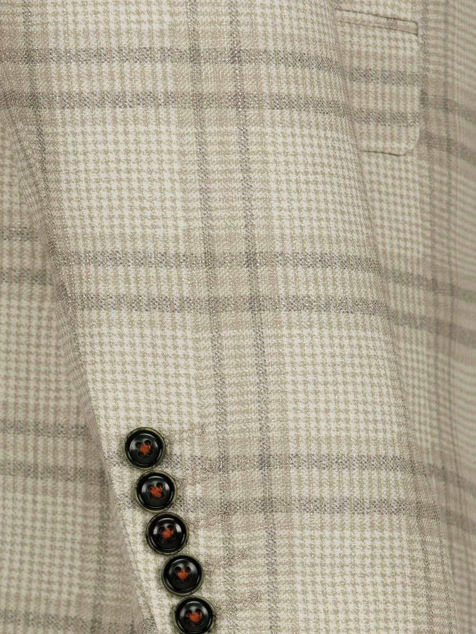 Wam Denim Colberts<Nico Single Breasted Check Beige Colbert