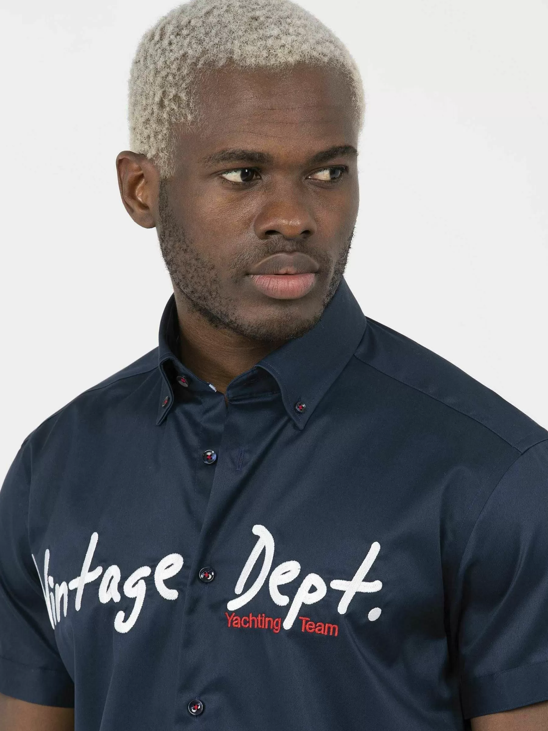 Wam Denim Overhemd Korte Mouwen<Overhemd Korte Mouw Emble Navy