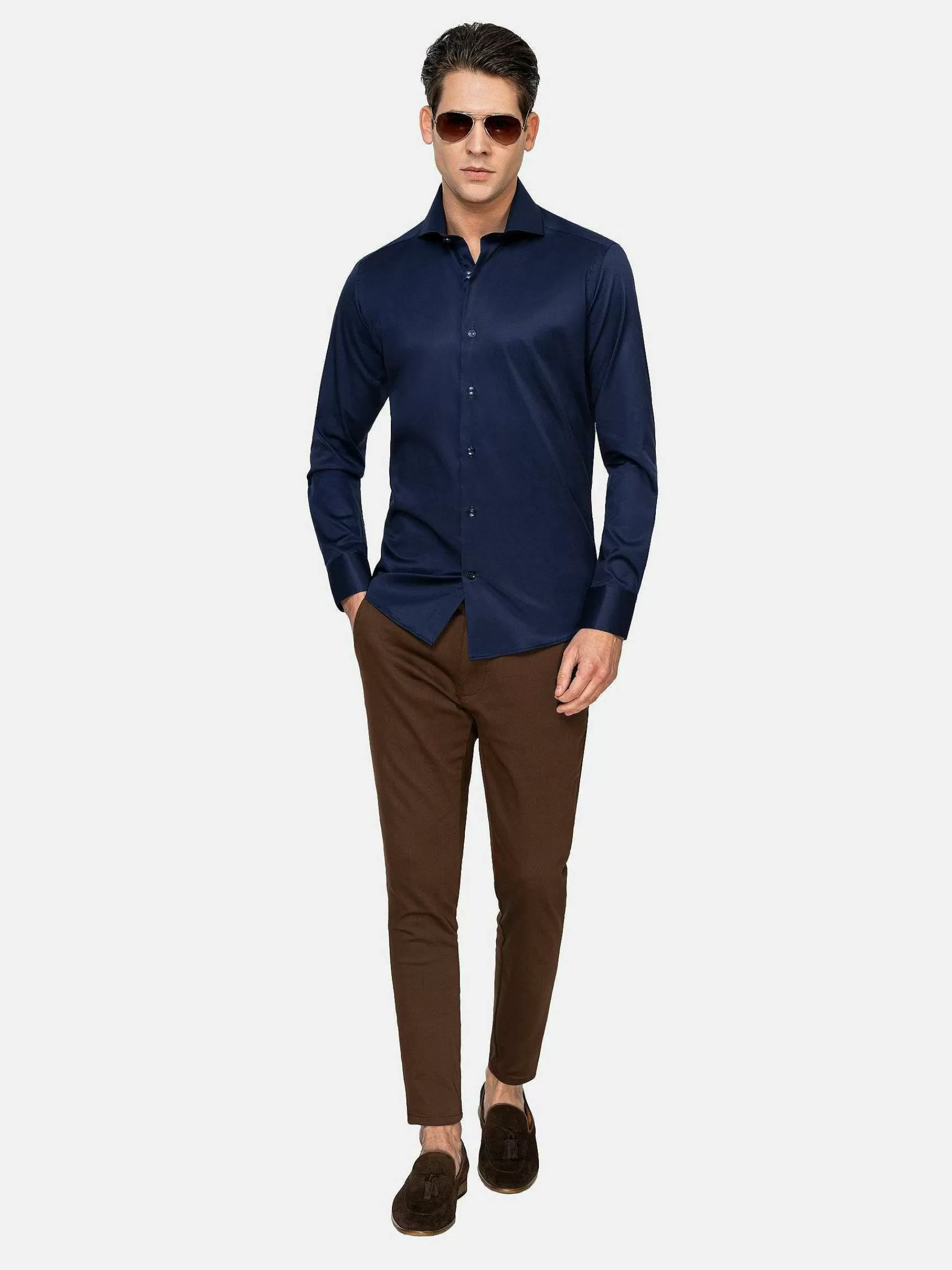Wam Denim Overhemd Lange Mouwen<Overhemd Lange Mouw 75665 Harvery Specter Navy