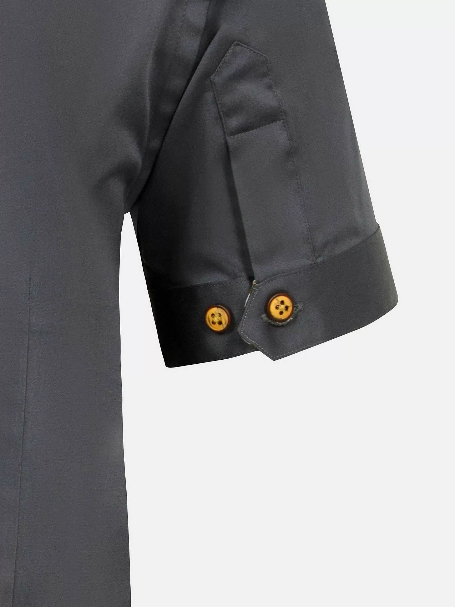 Wam Denim Overhemd Korte Mouwen<Owen Tailored Fit Anthracite Overhemd Korte Mouw