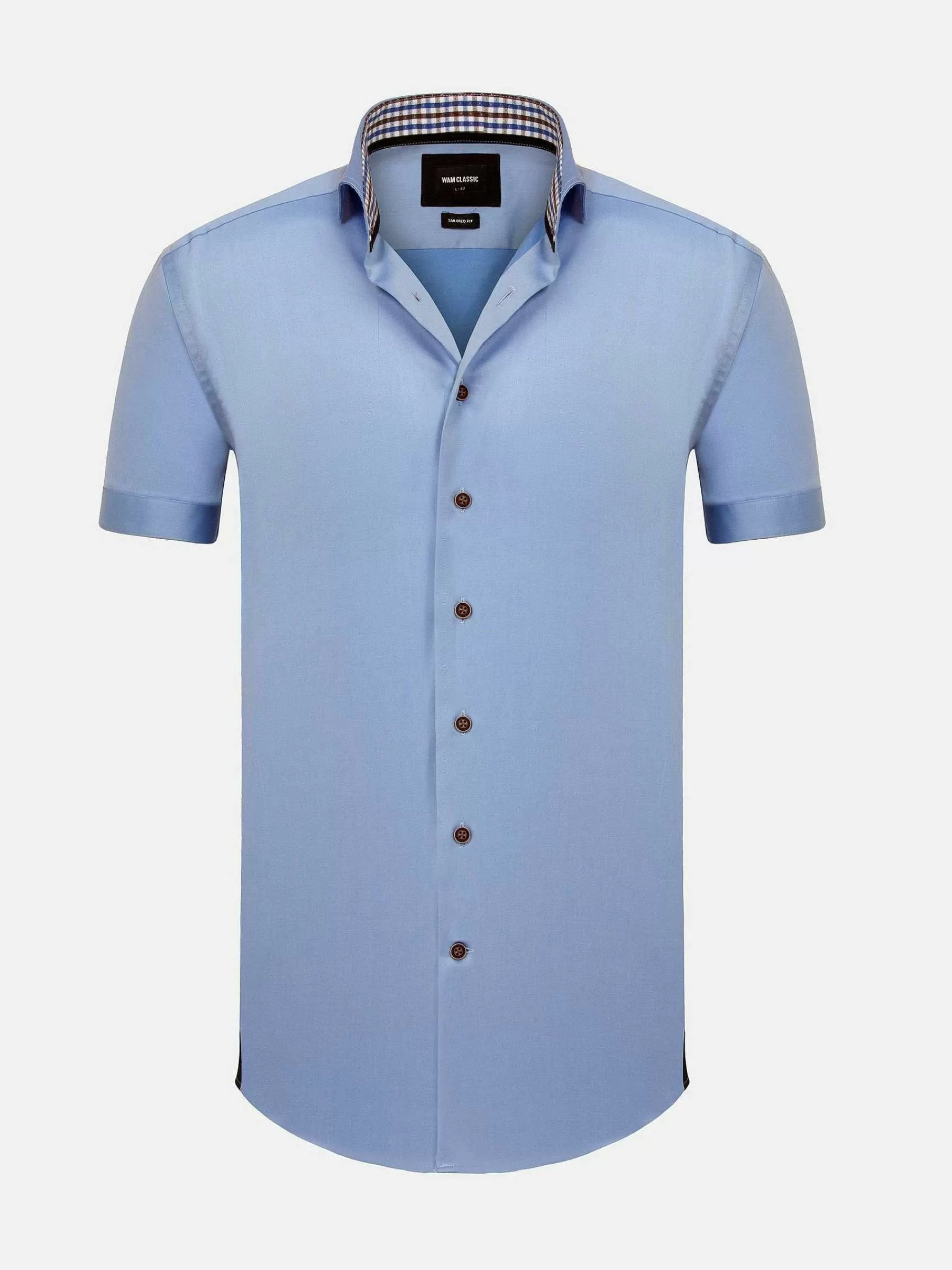 Wam Denim Overhemd Korte Mouwen<Owen Tailored Fit Blue Overhemd Korte Mouw