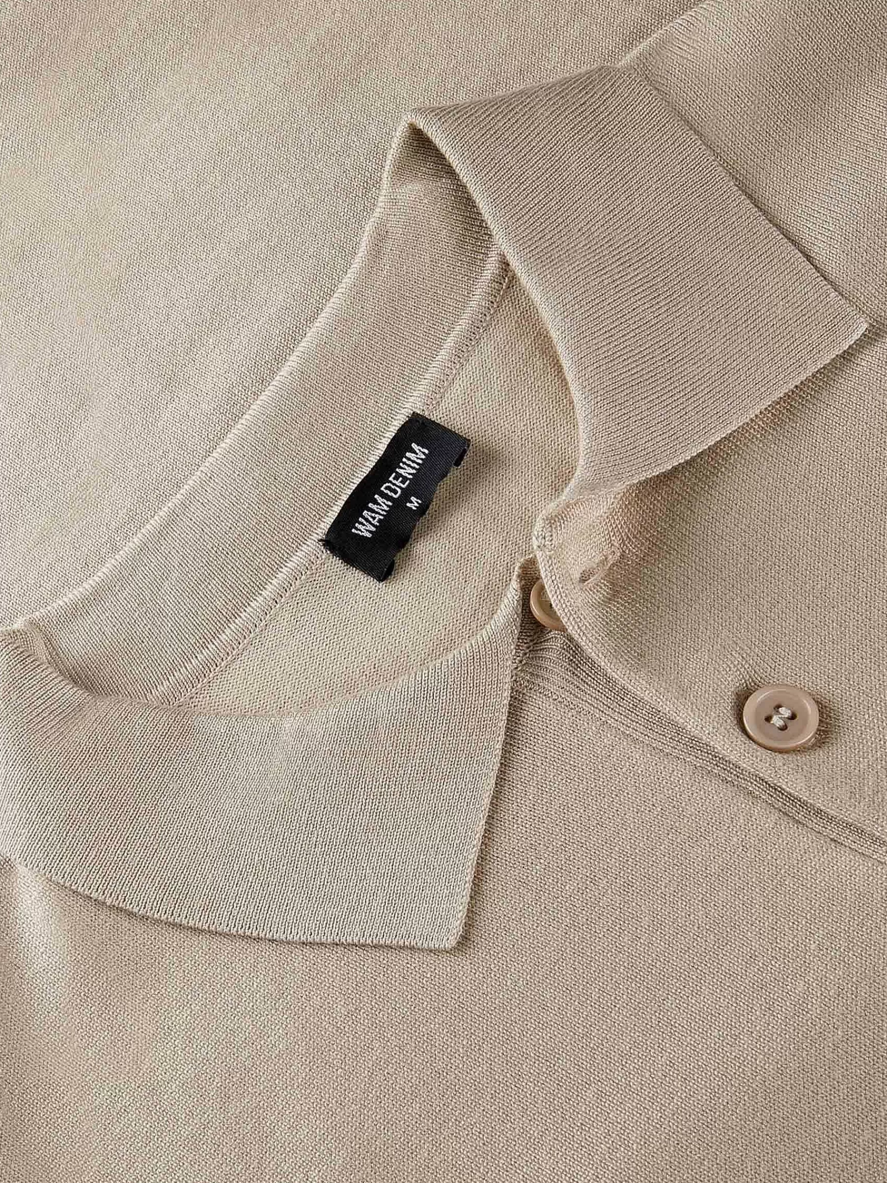 Wam Denim Sweaters<Polo Collared Beige Sweater