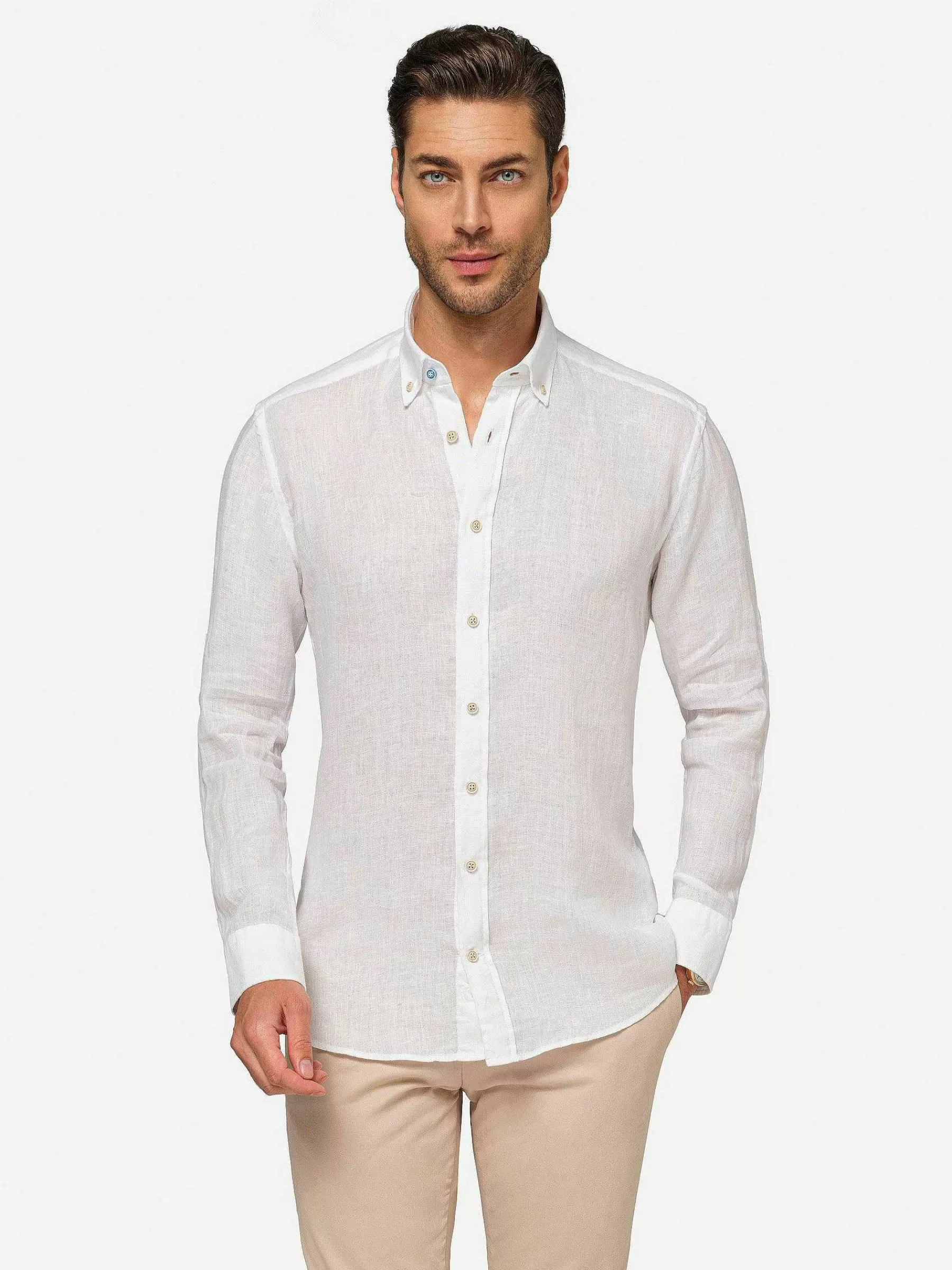 Wam Denim Overhemd Lange Mouwen<Redention Linen White Overhemd Lange Mouw