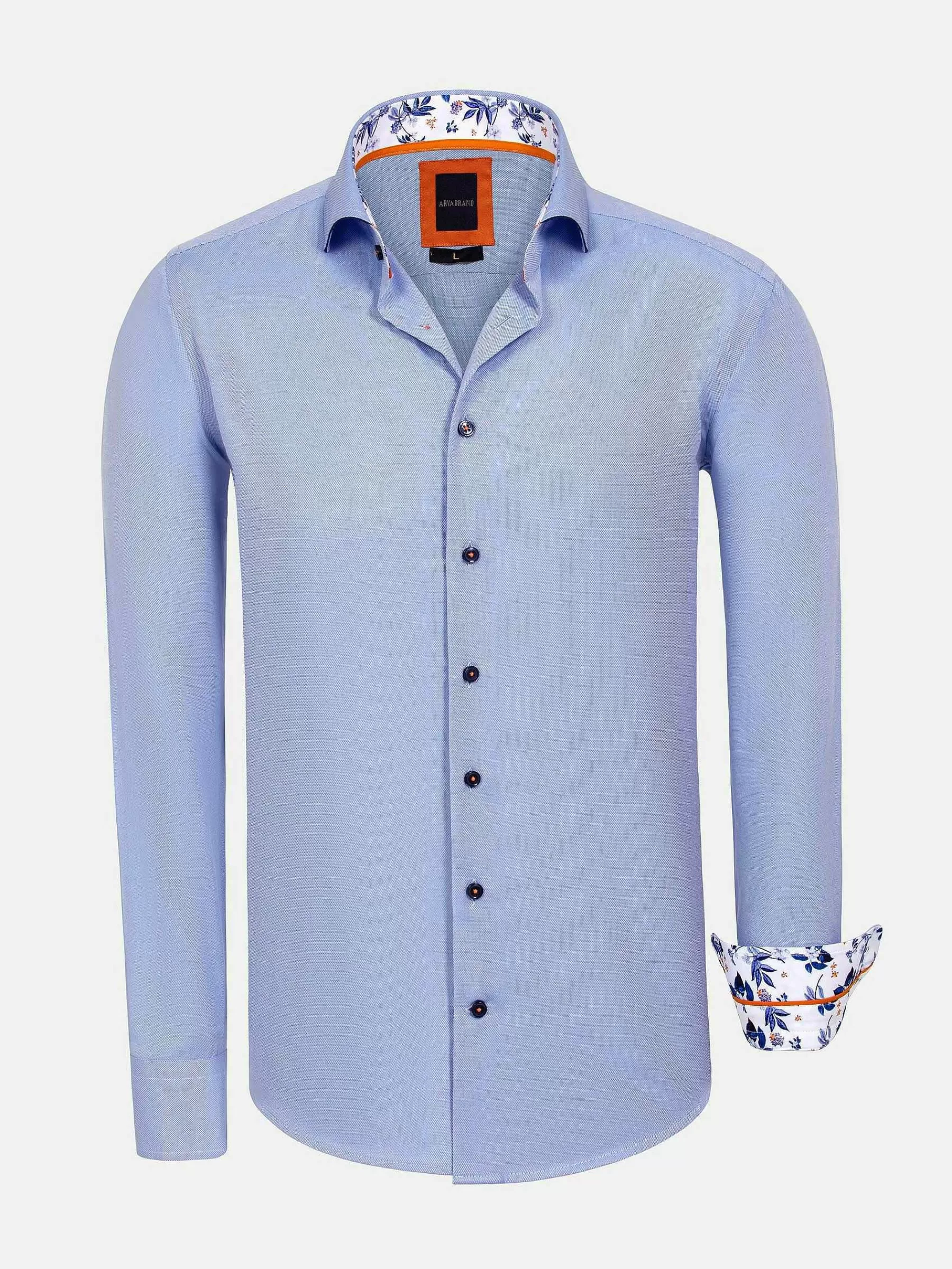 Wam Denim Overhemd Lange Mouwen<Redon Blue Poplin Plain Overhemd Longe Mouw