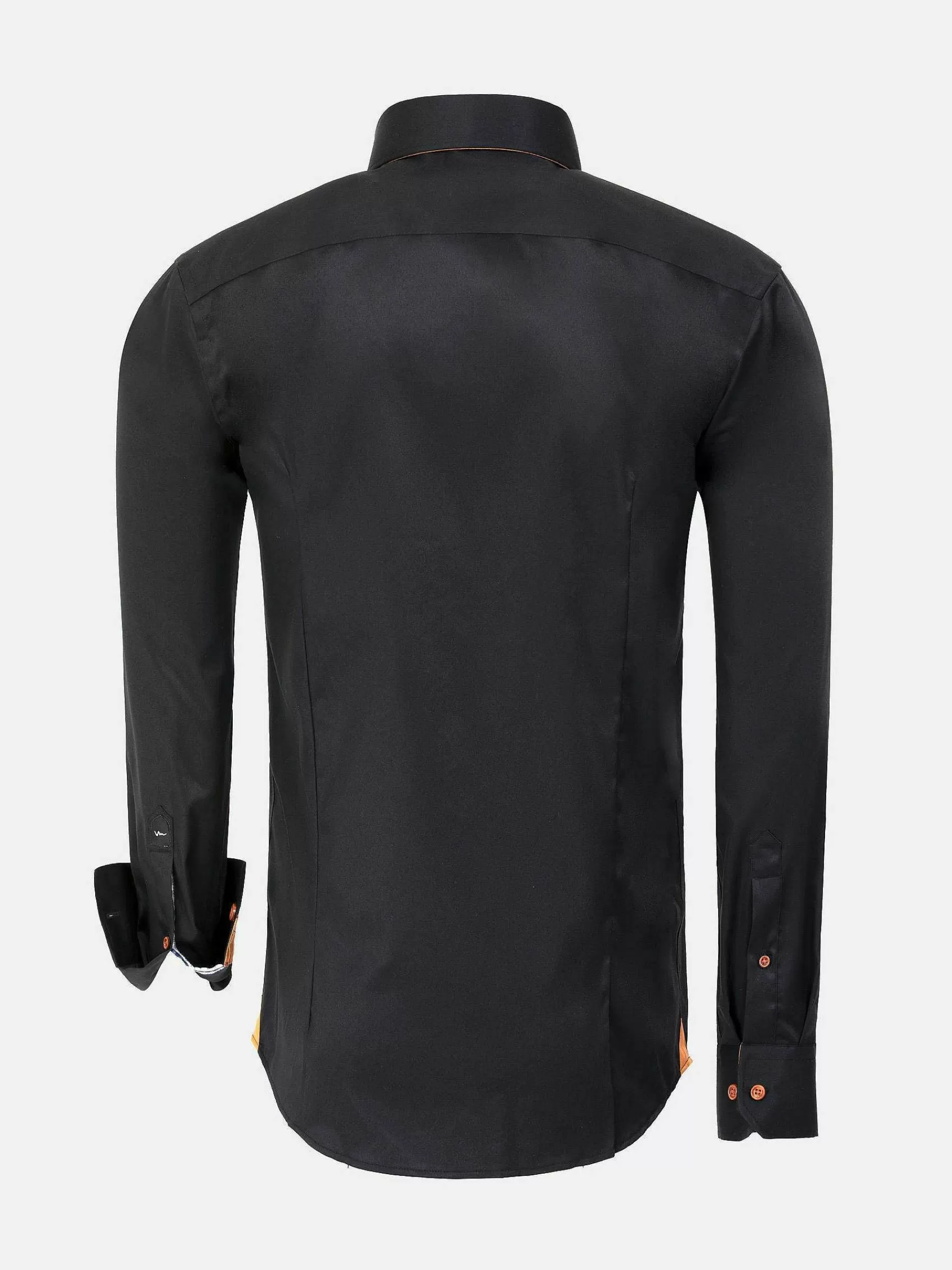 Wam Denim Overhemd Lange Mouwen<Romney Solid Black Overhemd Lange Mouw