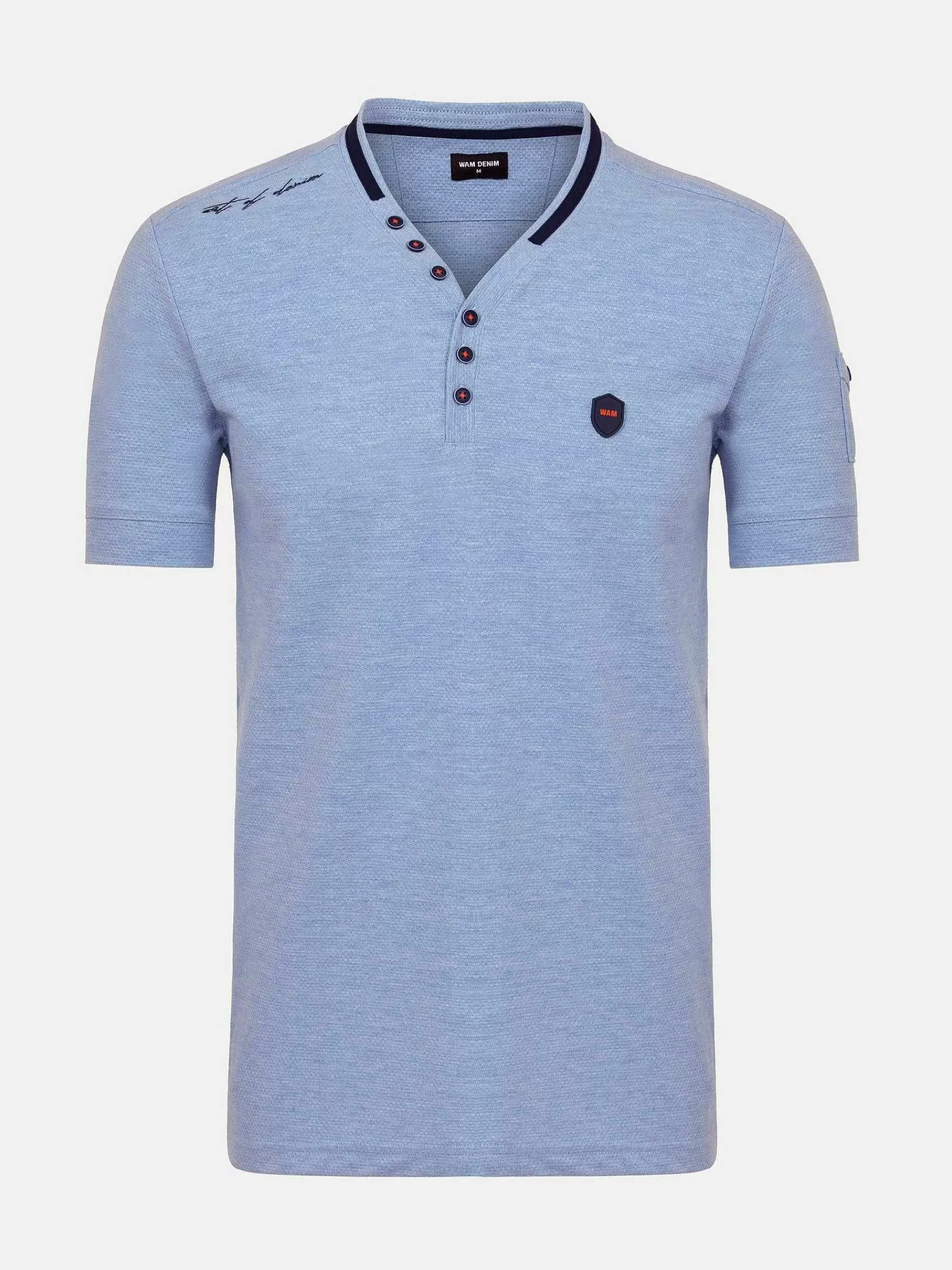Wam Denim T-Shirts<Schiltach Slim Fit Stretched Blue T-Shirt