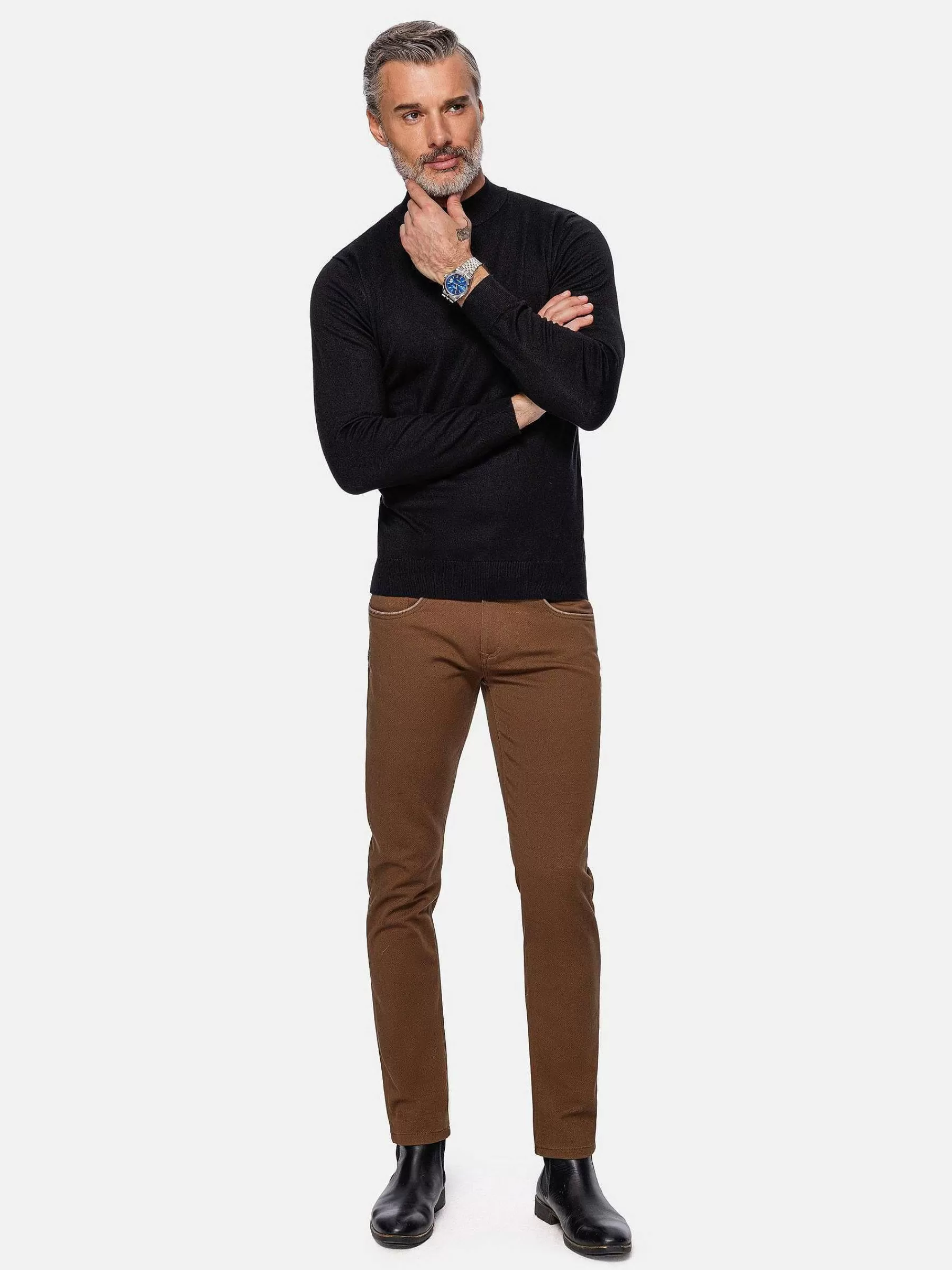 Wam Denim Sweaters<Siena Round-Necked Black Sweater