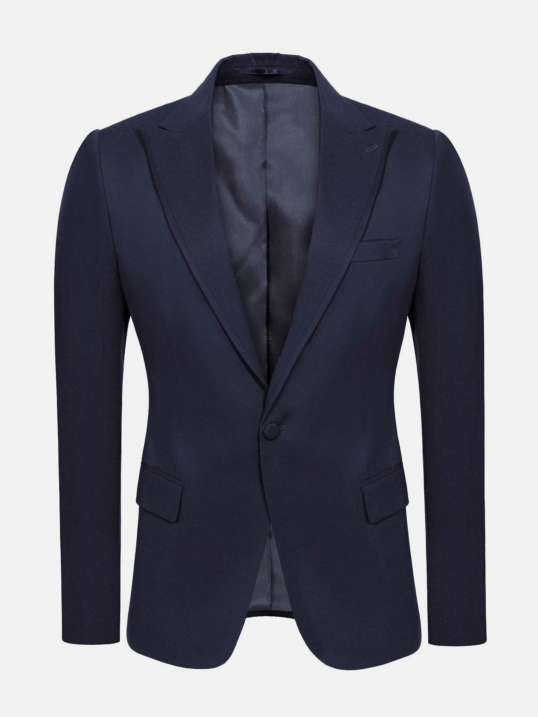 Wam Denim Colberts<Single Breasted Textured Navy Colbert