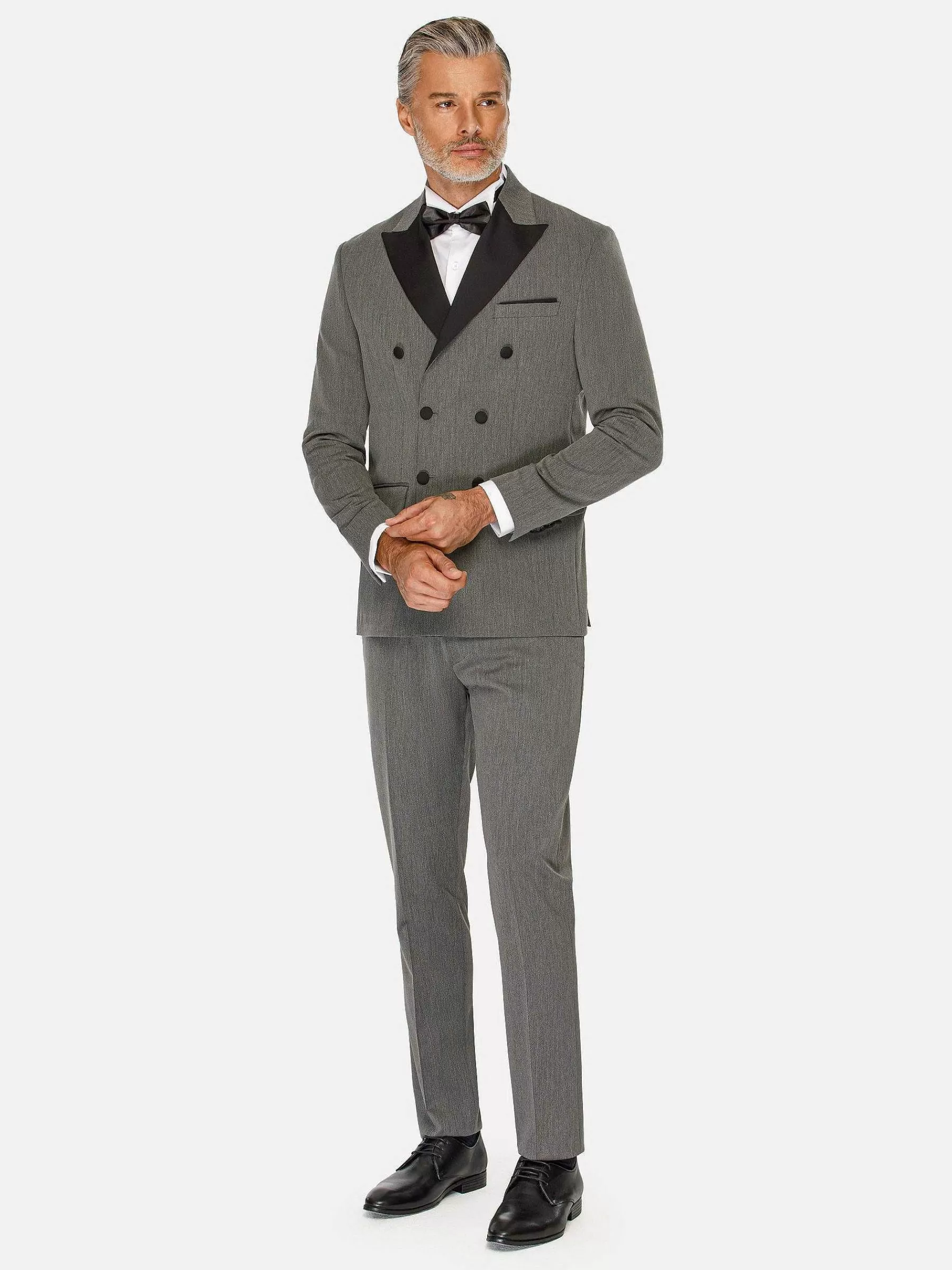 Wam Denim Colberts<Slim Fit Double Breasted Grey Colbert