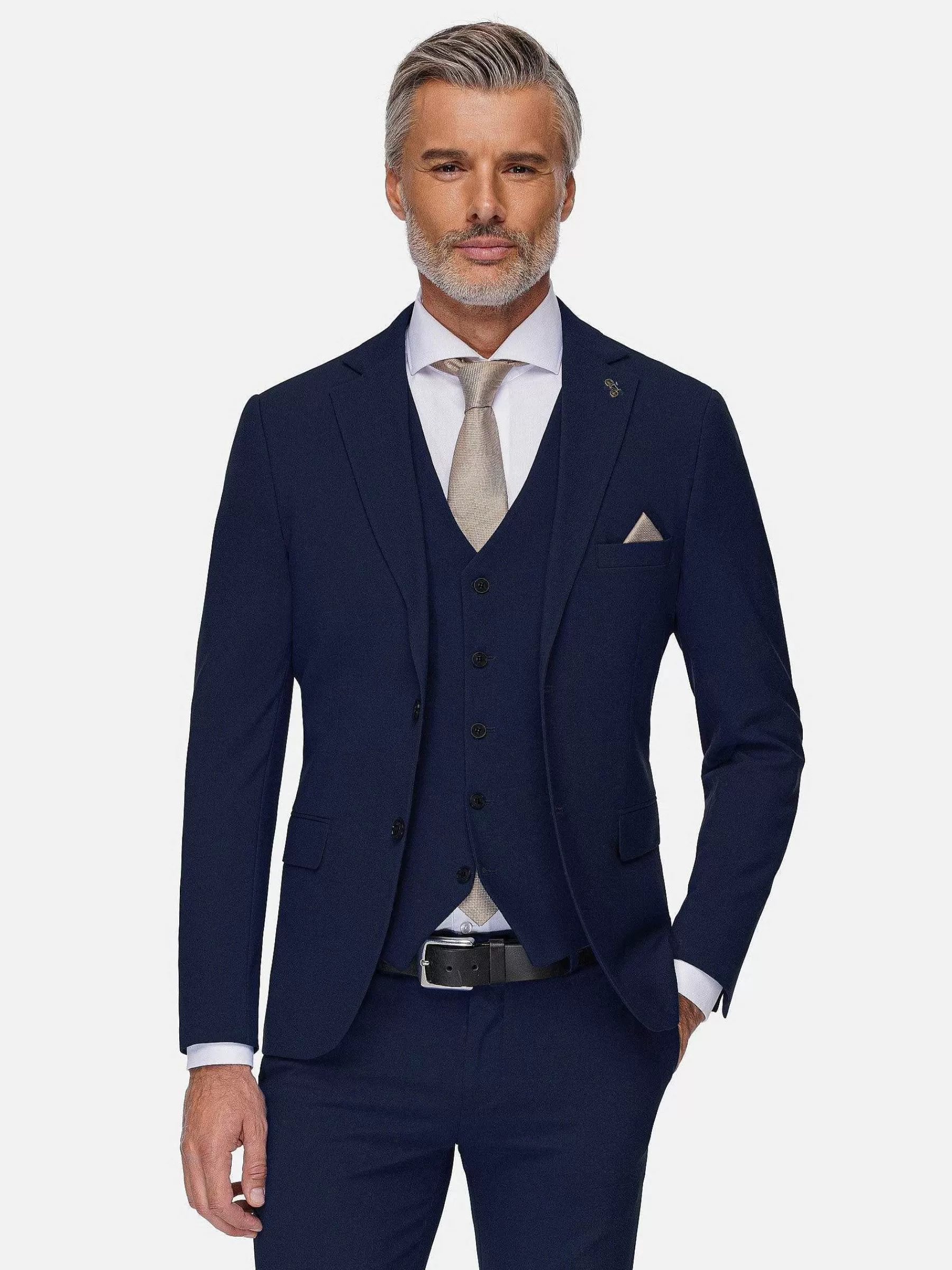 Wam Denim Colberts<Slim Fit Navy Textured Colbert