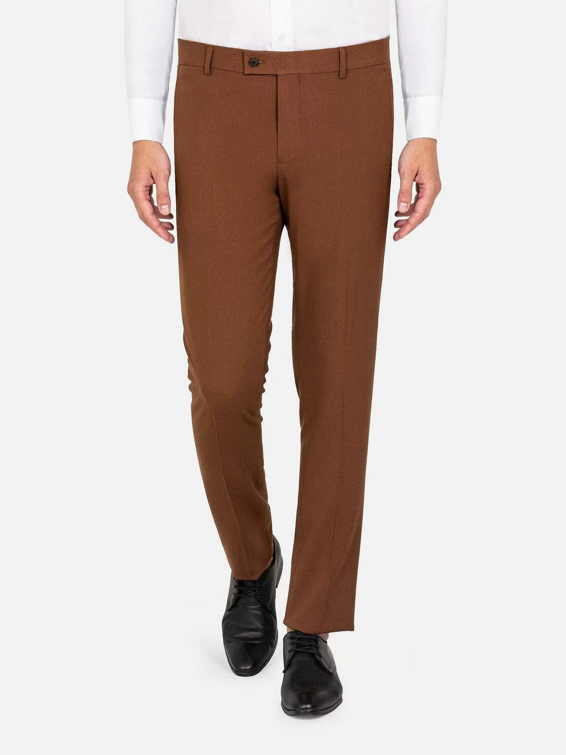Wam Denim Pantalons<Slim Fit Textured Brown Pantalon