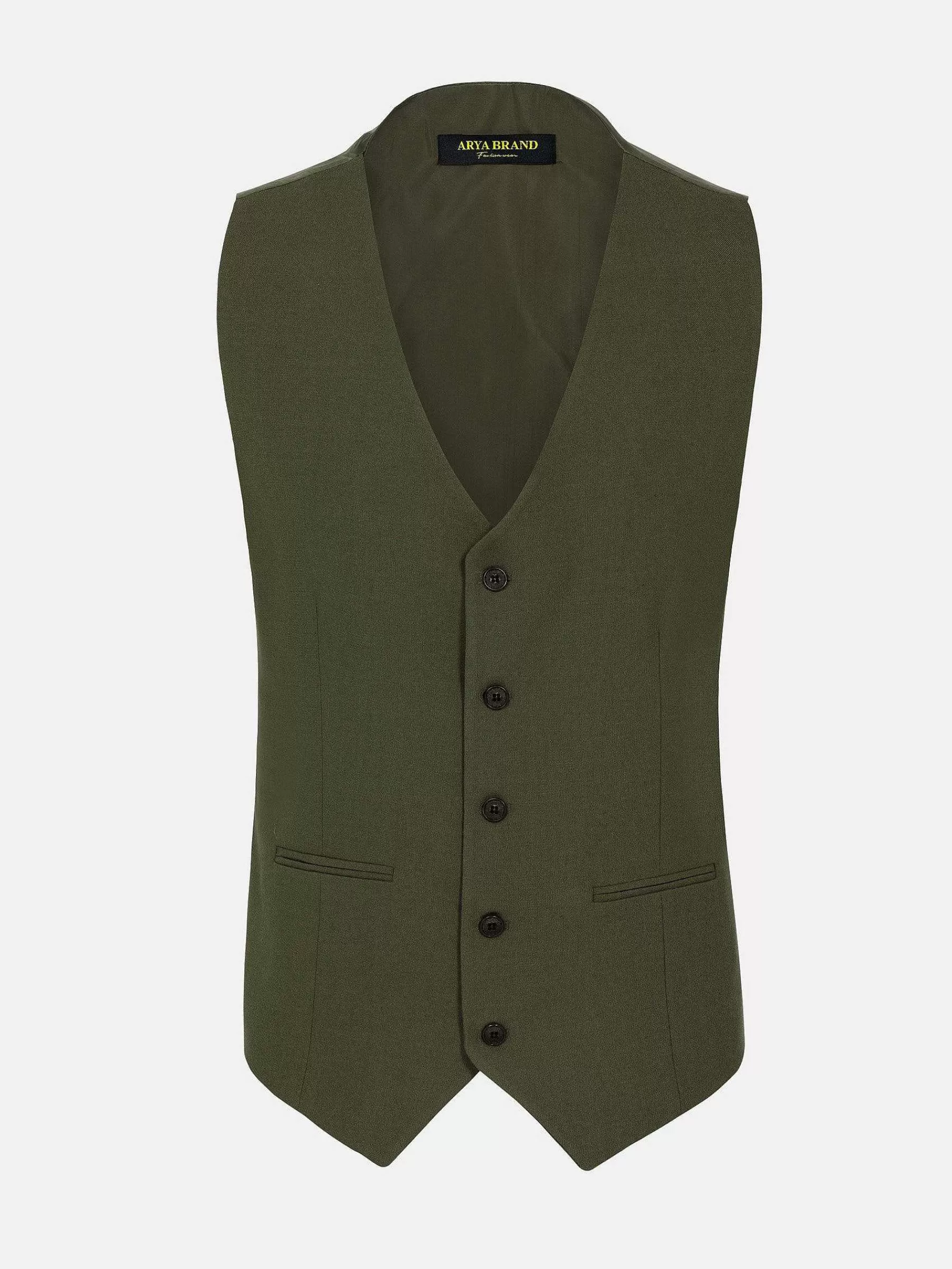 Wam Denim Gilets<Slim Fit Textured Khaki Gilet