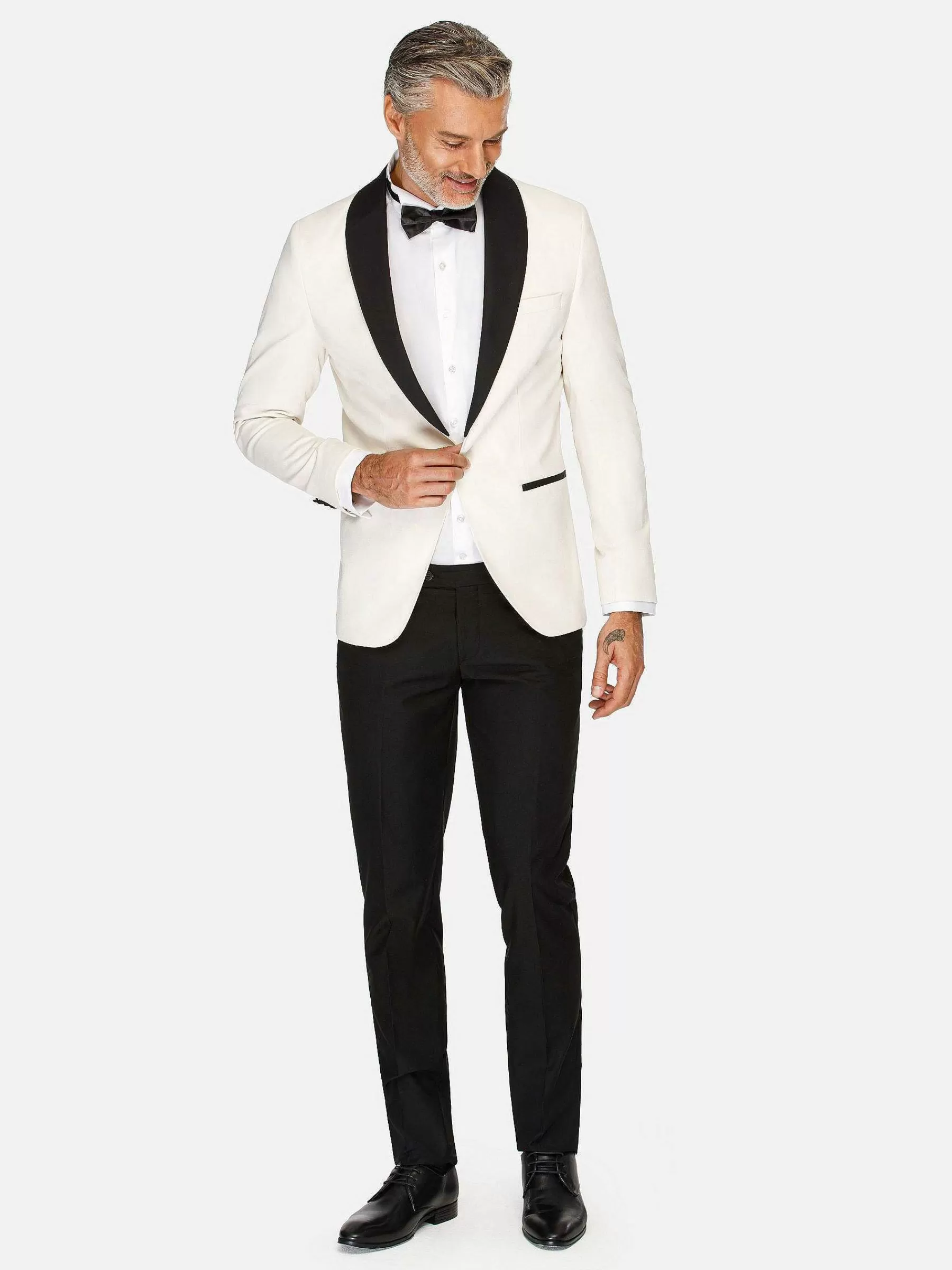Wam Denim Colberts<Slim Fit White Tuxedo Colbert