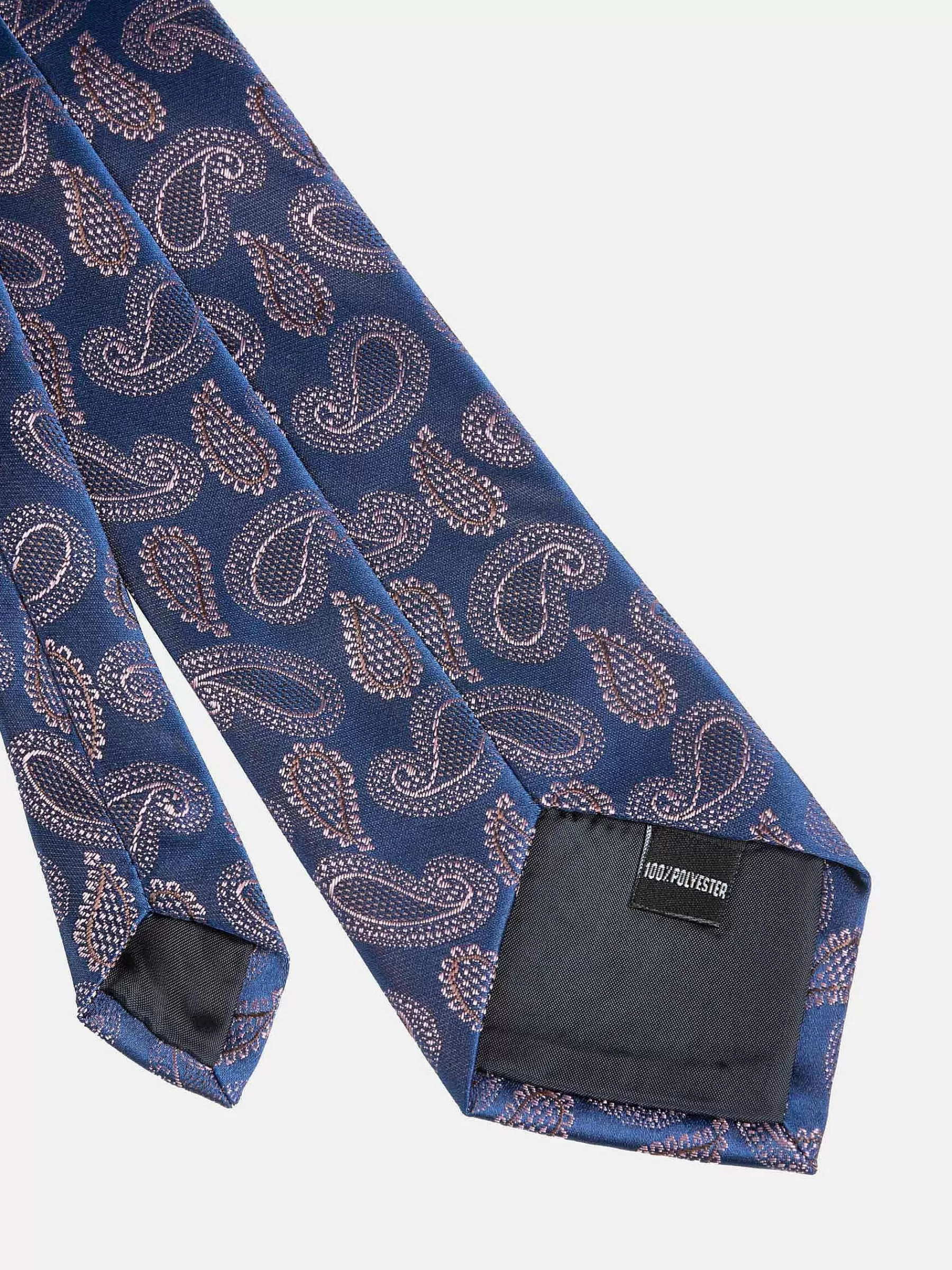 Wam Denim Stropdassen<Stropdas 10002 Paisley Navy Pink