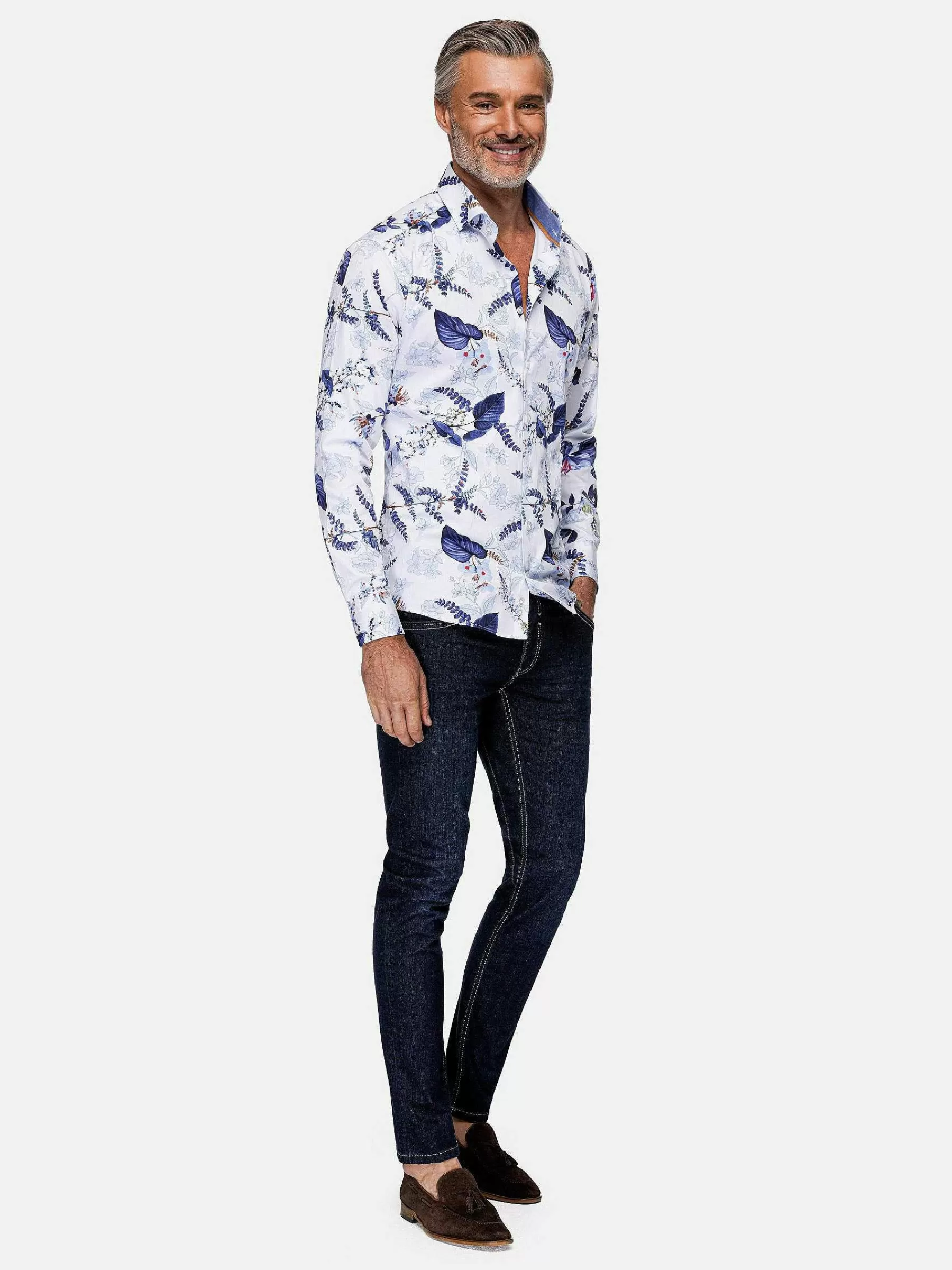 Wam Denim Overhemd Lange Mouwen<Sullivan White Floral Print Overhemd Lange Mouw