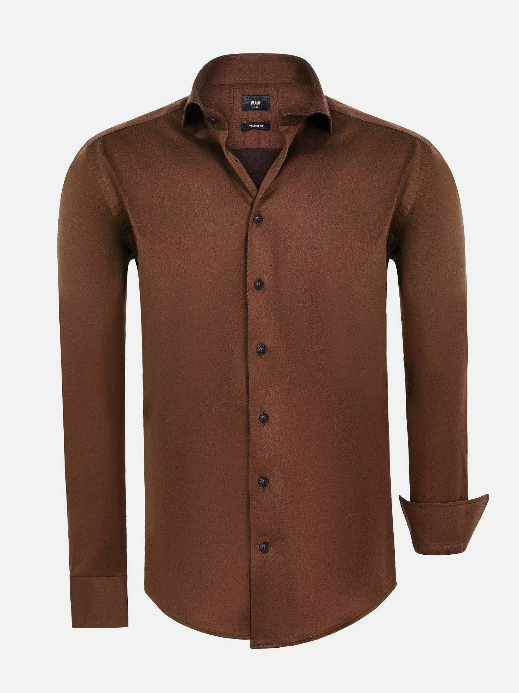 Wam Denim Overhemd Lange Mouwen<Tempesta Plain Cotton Light Brown Overhemd Lange Mouw
