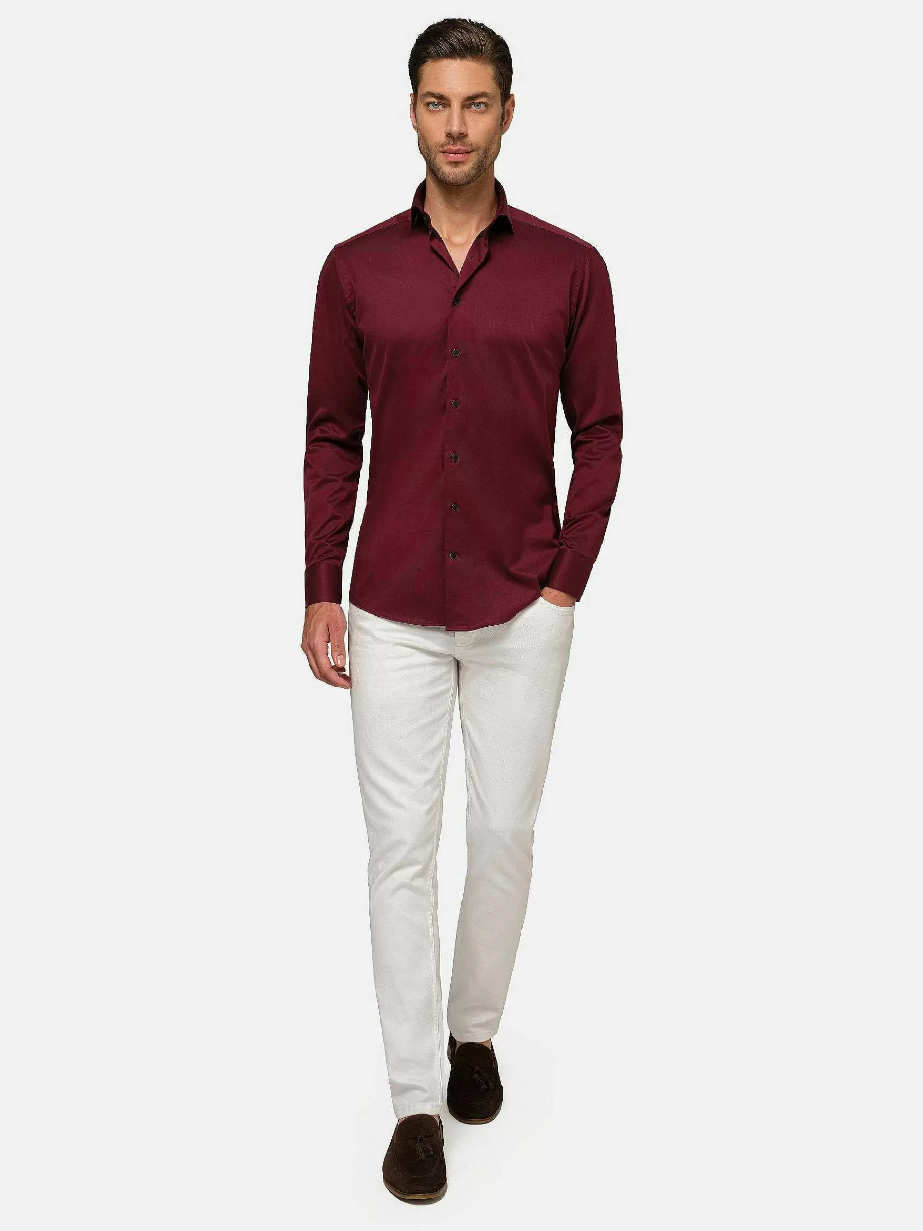 Wam Denim Overhemd Lange Mouwen<Tempesta Plain Cotton Purple Overhemd Lange Mouw