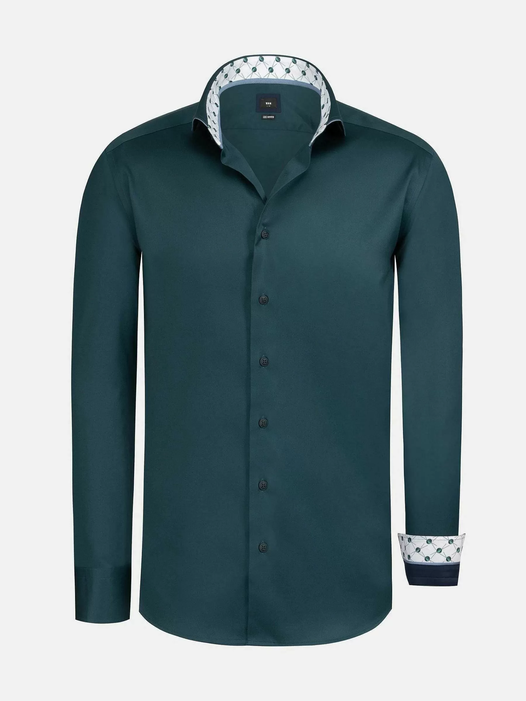Wam Denim Overhemd Lange Mouwen<Vercelli Solid Petrol Overhemd Longe Mouw