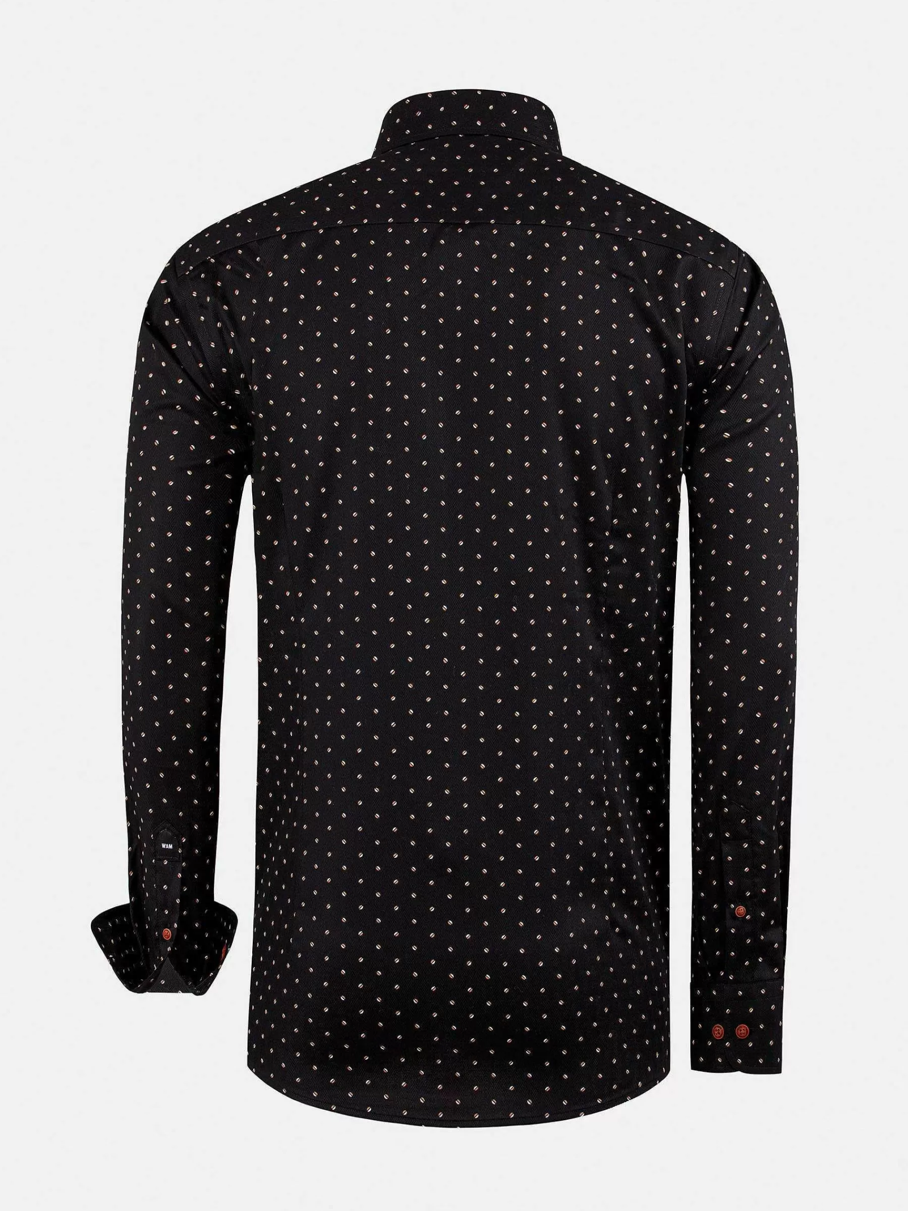 Wam Denim Overhemd Lange Mouwen<Verdantia Coffee Bean Pattern Black Overhemd Lange Mouw