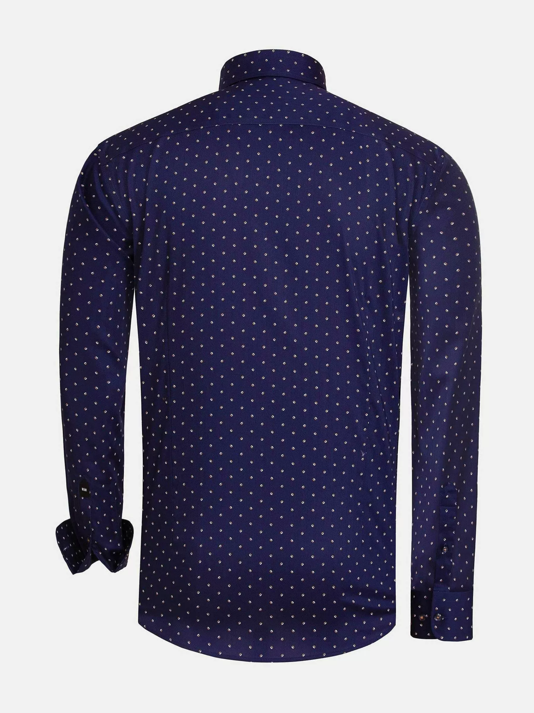 Wam Denim Overhemd Lange Mouwen<Verdantia Coffee Bean Pattern Navy Overhemd Lange Mouw