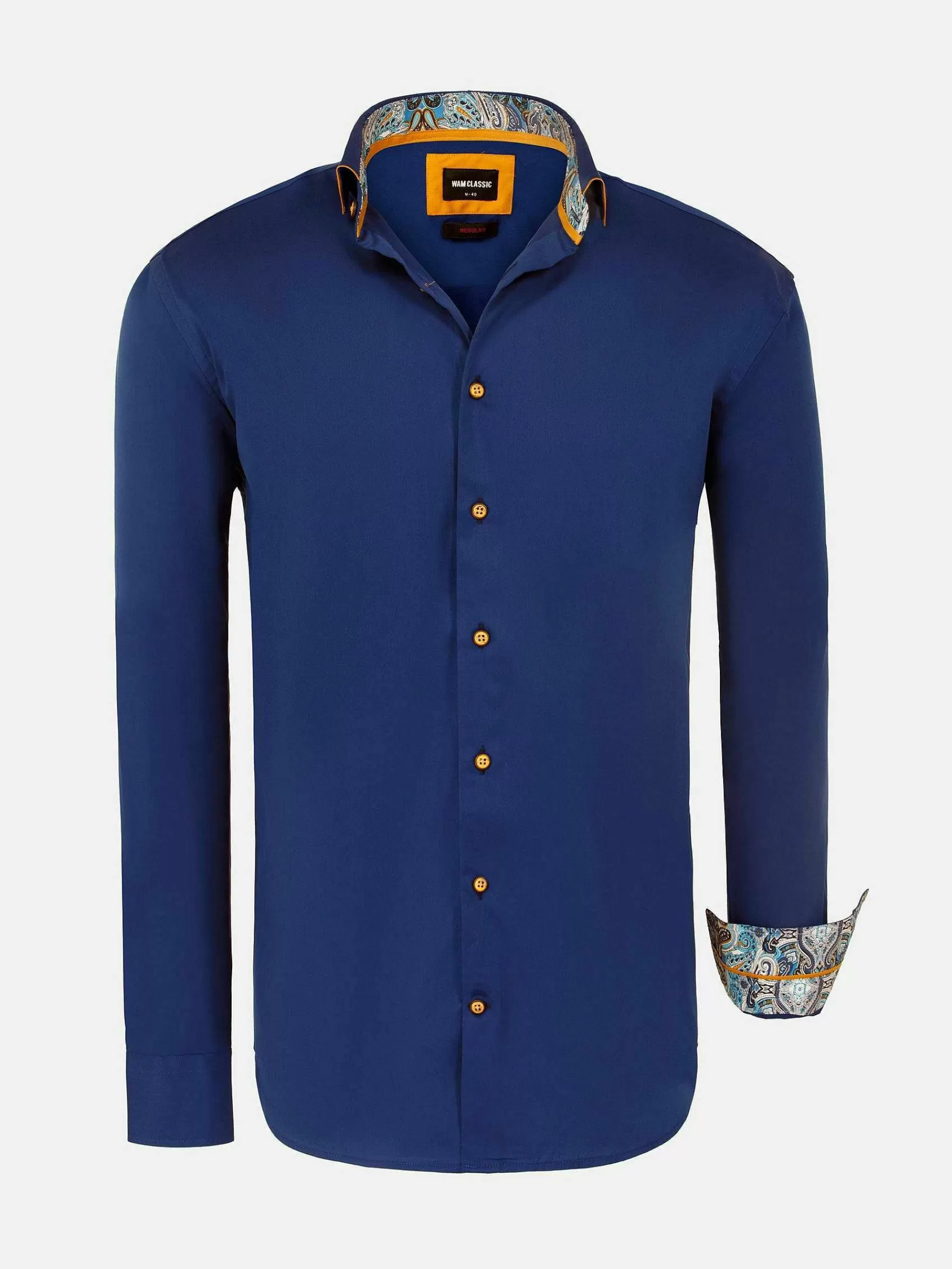 Wam Denim Overhemd Lange Mouwen<Waylon Regular Fit Navy Overhemd