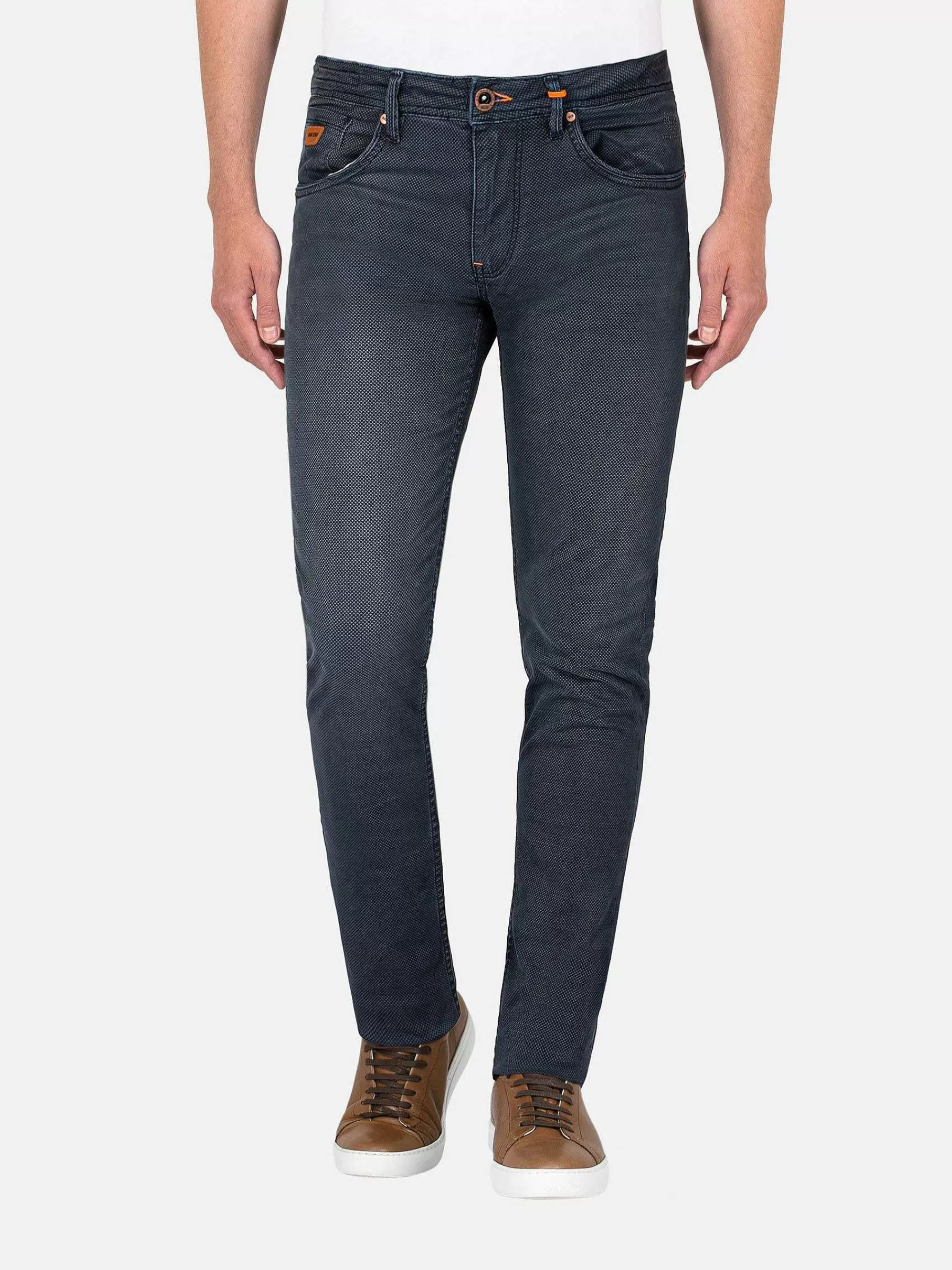 Wam Denim Jeans<Zion Mini Check Slim Fit Navy Jeans